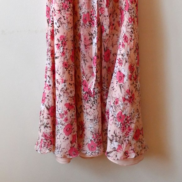 Vintage Ann Taylor Silk Crepe Cottagecore 90's Floral Spring Summer Dress - Picture 8 of 8